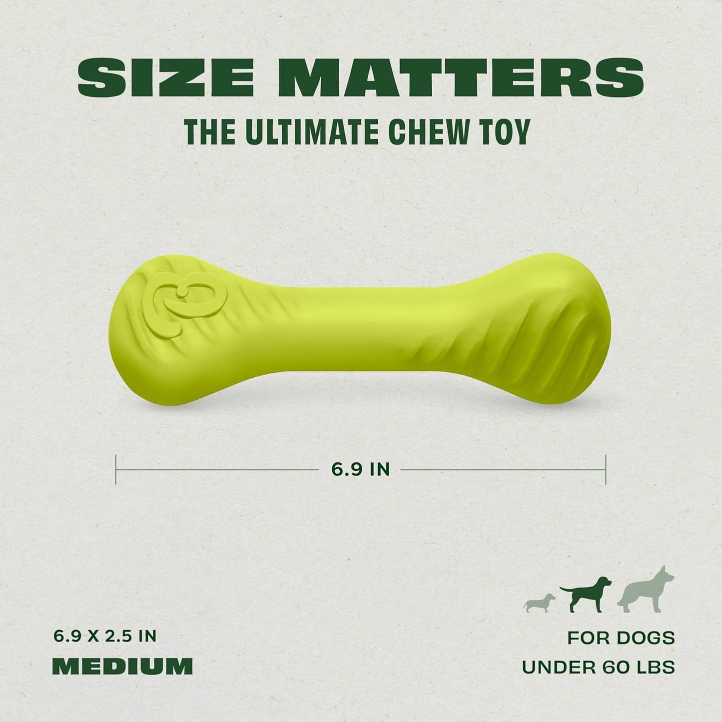 Benebone Natural Rubber Dog Bone Chew Toy, Natural Rubber