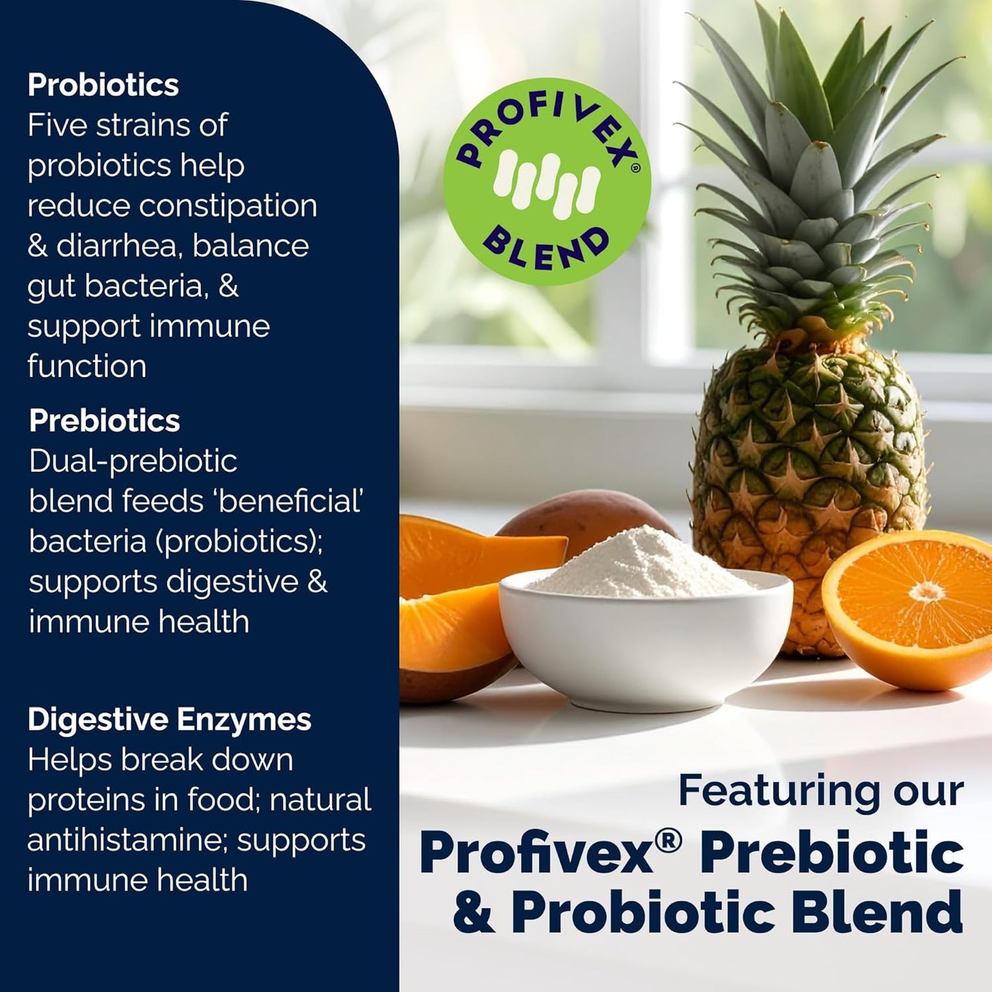 Vetnique Glandex Daily Probiotics for Dogs with Prebiotics to Support Gut Health with Fiber and Digestive Enzymes, Probiotic Chews or Powders (8.5oz Powder, Pork Powder)