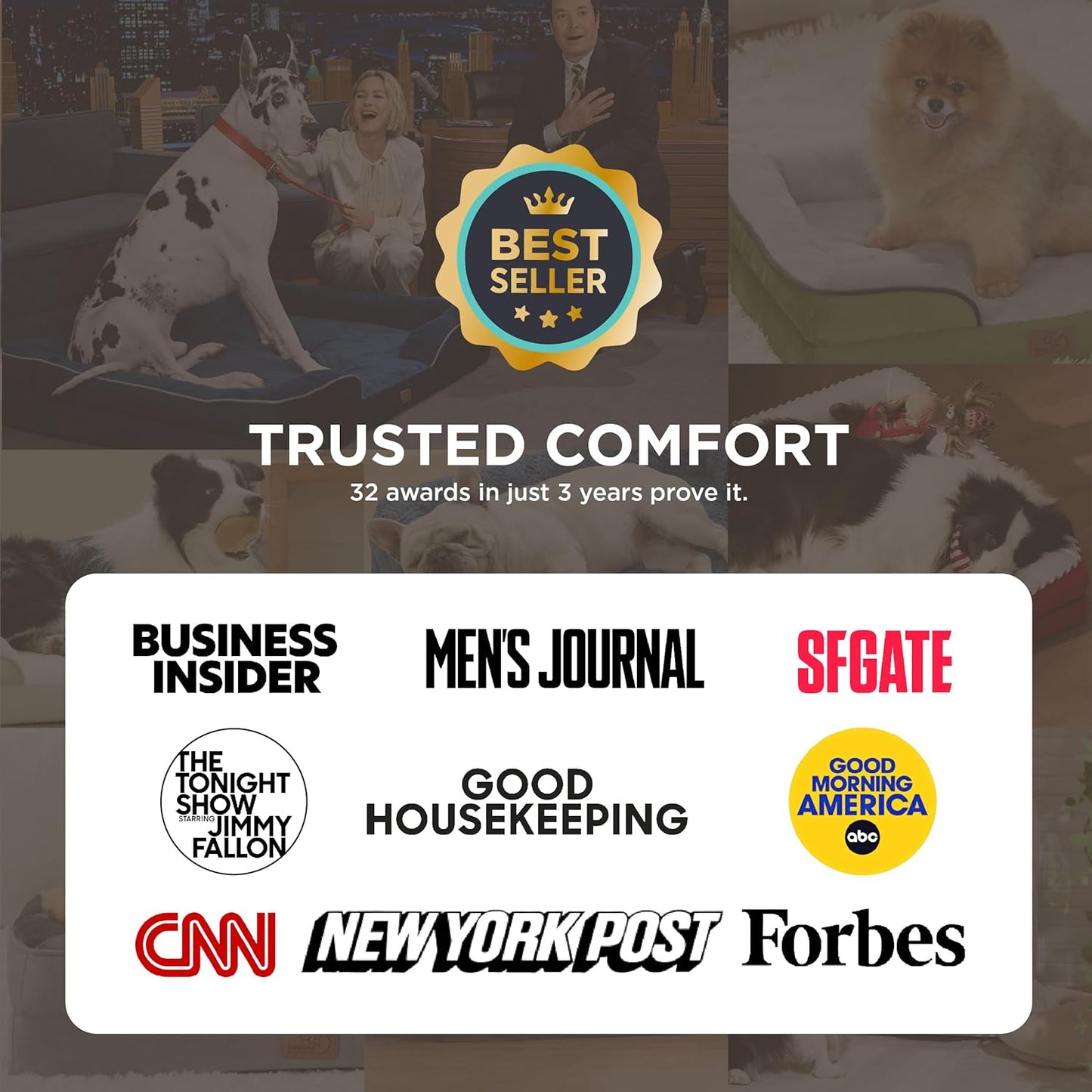 Bedsure Orthopedic Dog Beds Large Sized Dog - Washable Large Dog Cat Bed Waterproof, Comfort Dogs Couch Sofa with Washable Removable Cover, Pet Bed with Nonskid Bottom, Grey, 35"