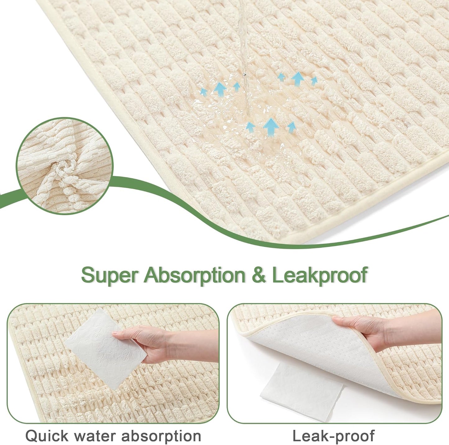 Washable Pee Pads for Dogs, 2 Pack Reusable Puppy Pads Dog Pads, Non-Slip Dog Pee Pads, Leakproof Pet Pee Pads Wee Wee Pads for Dogs. (Cream White, 24"x36"(Pack of 2))