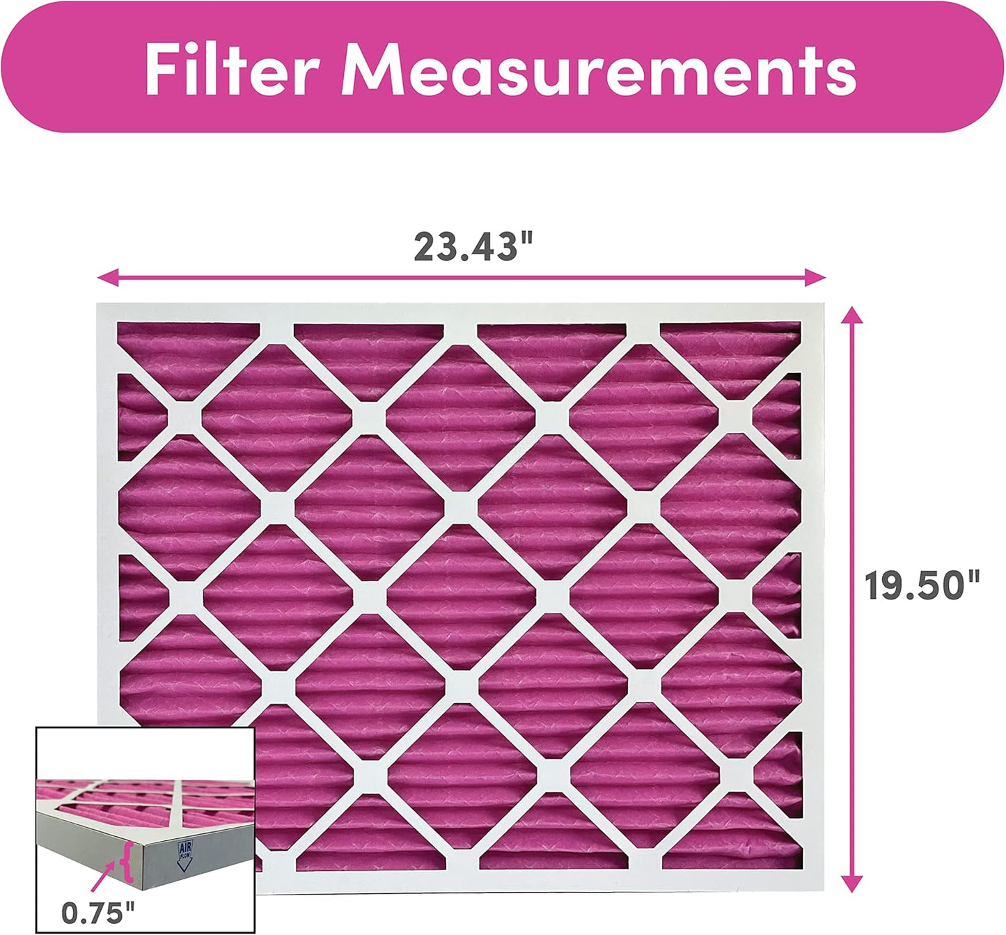 Colorfil 20x24x1 Air Filter (4-Pack) | Made in the USA | Color Changing | Remove Cat and Dog Odor | MERV 8 for Pet Hair Dander and Dust | 19.5"x23.5"x0.75" Exact Size