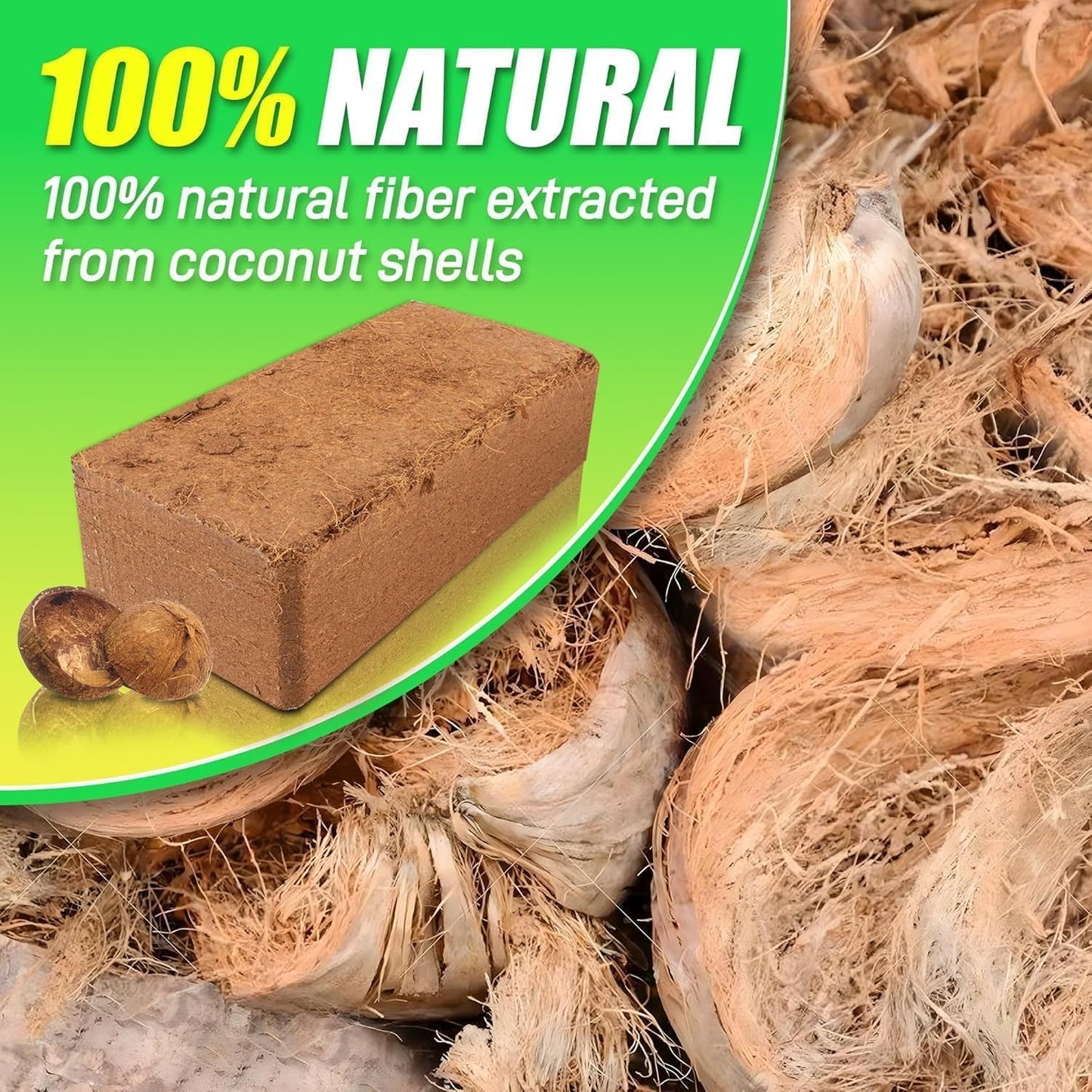 Coco Coir Brick for Plants-8 Pack Premium Coconut Bricks, 100% Organic Peat Moss, Fiber Coconut Husk for Planting, Gardening, Potting Soil Substrate