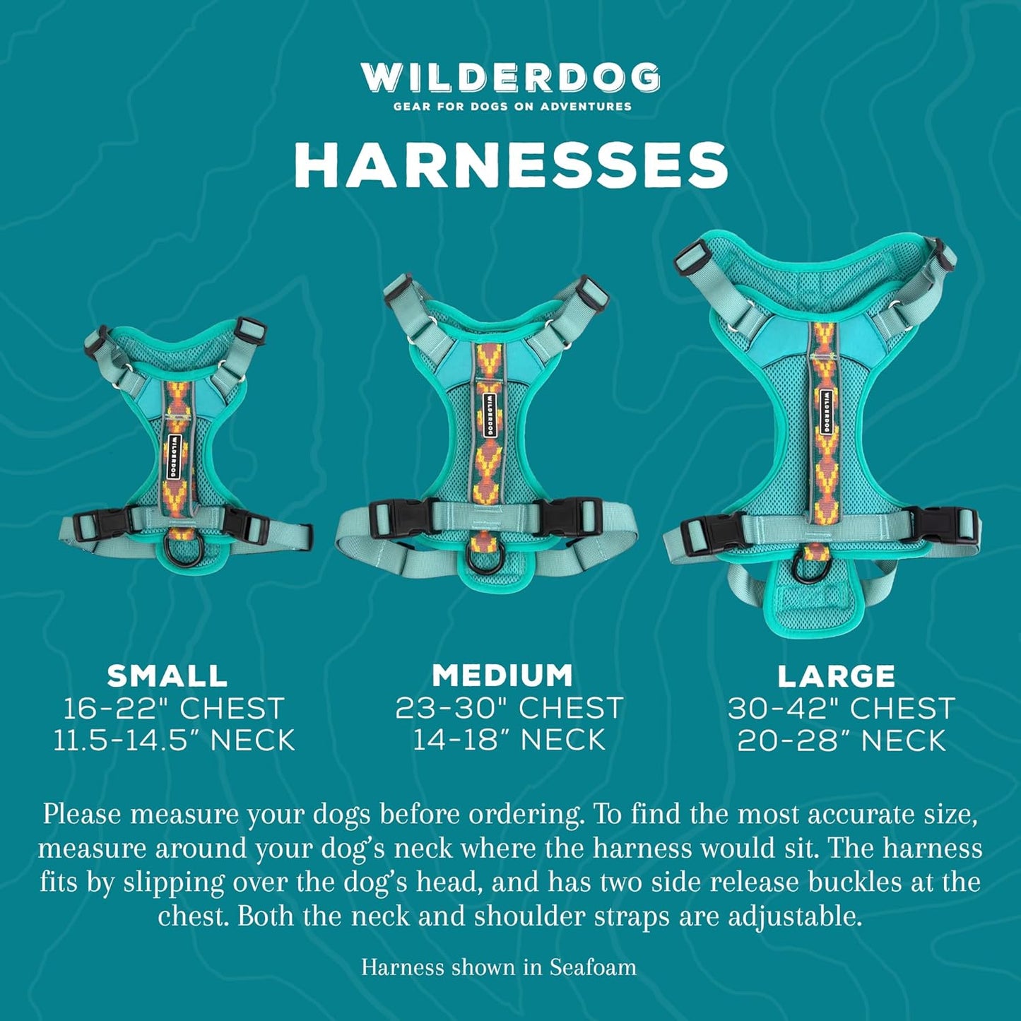 Wilderdog Lightweight Dog Harness with Reflective Straps - Small - Black