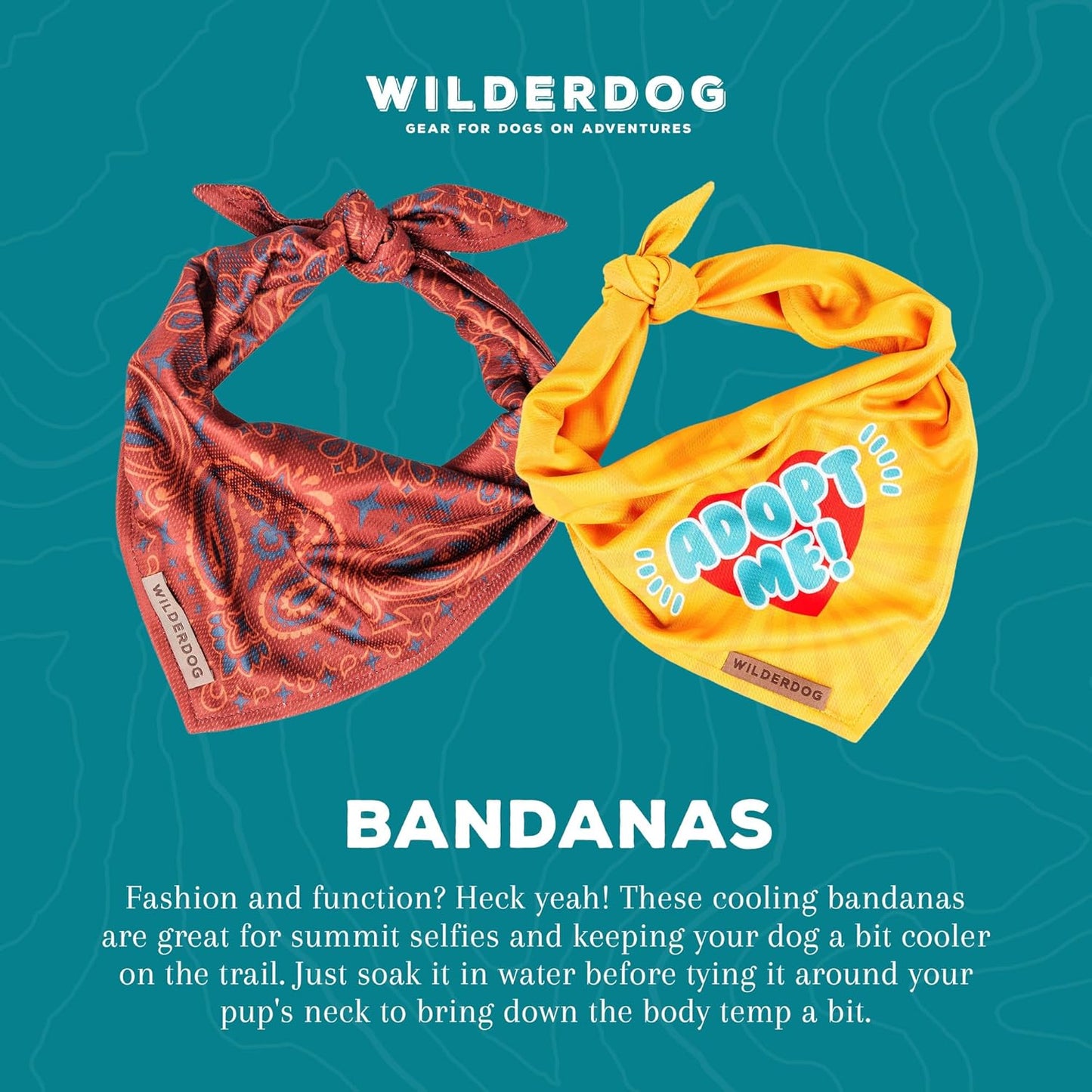 Wilderdog Dog Bandana with Lightweight Quick Drying Poly-Blend Mesh Material in Agave