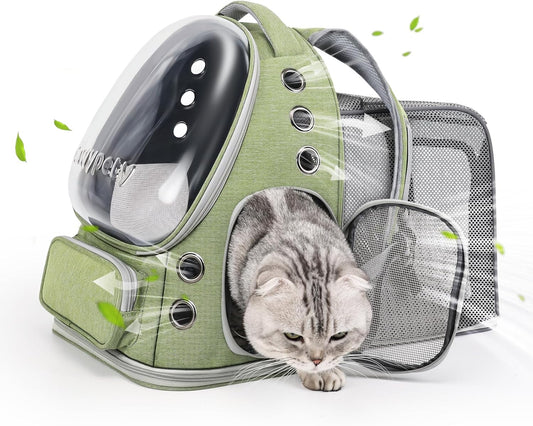 Expandable Cat Backpack,Cat Bubble Backpack Carrier for Carrying Cats, Pets and Small Dogs,Airline-Approved,Designed for Travel, Hiking, Walking,Car