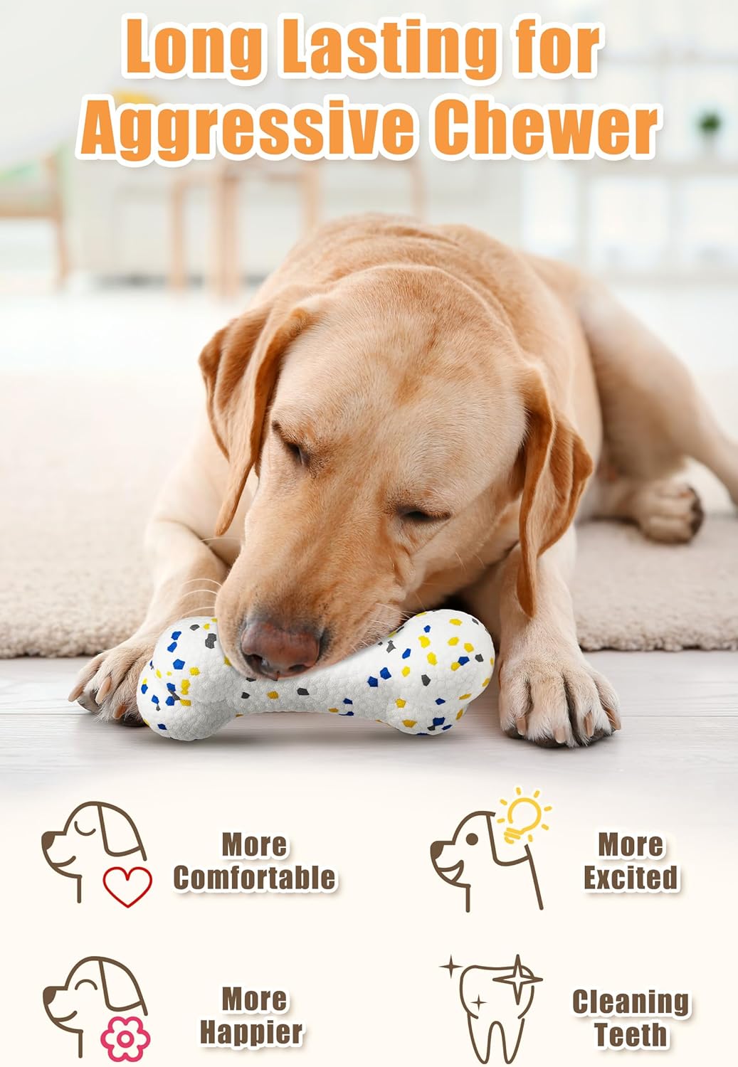 4.72" Indestructible Large Rugby Balls for Aggressive Chewers Durable Olive Bouncy Interactive Football Toy for Dogs Fetch Game Lightweight Floating Outdoor Training, White