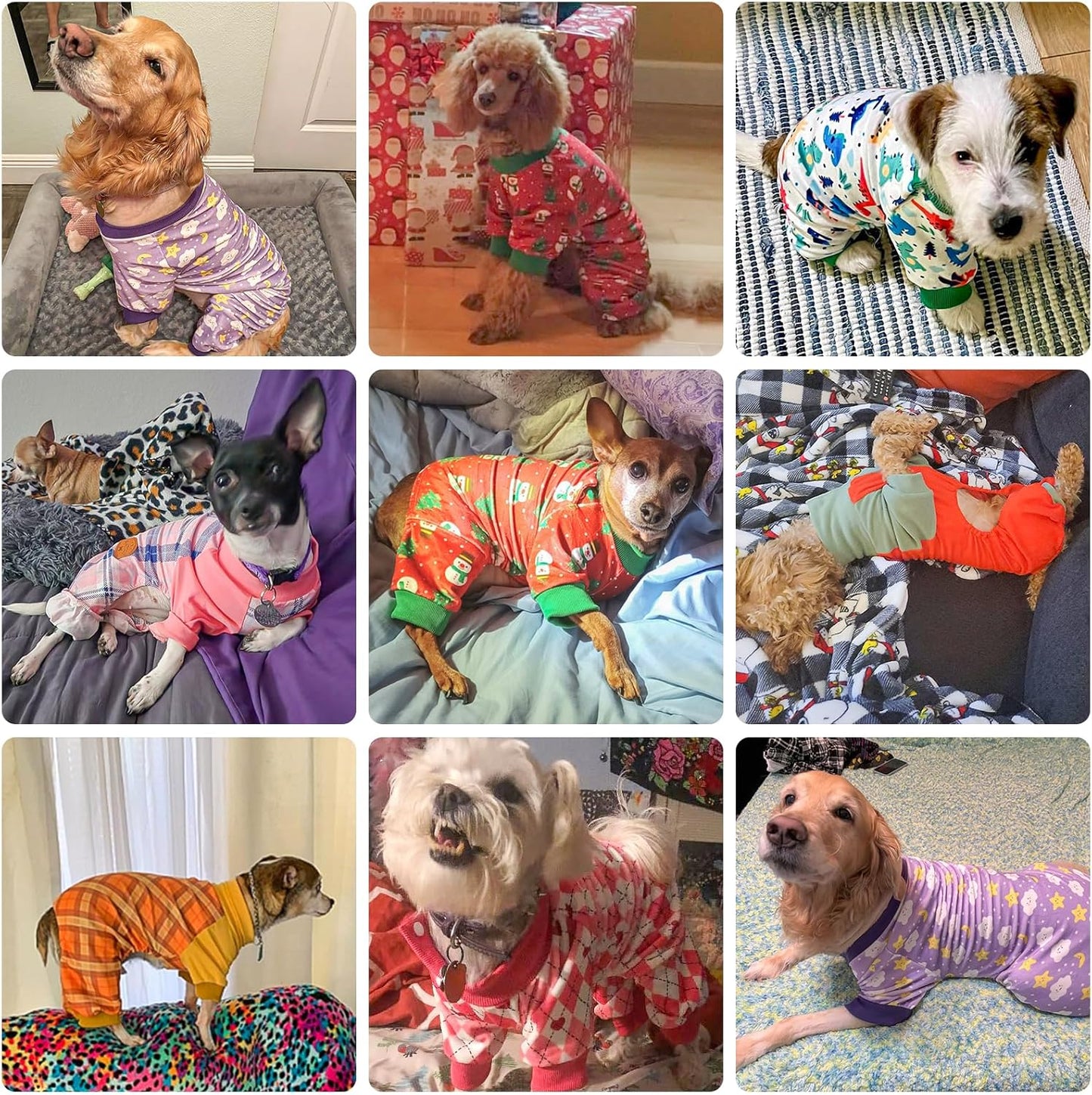 BEAUTYZOO Dog Pajamas Large Sized Dog, Summer Doggie Pajamas for Boy Girl, Soft Strechy Cotton Puppy Pjs Jammies Onesies for Men Women, Pet Jumpsuit Body Suit Cat Apparel Clothes, Blue L