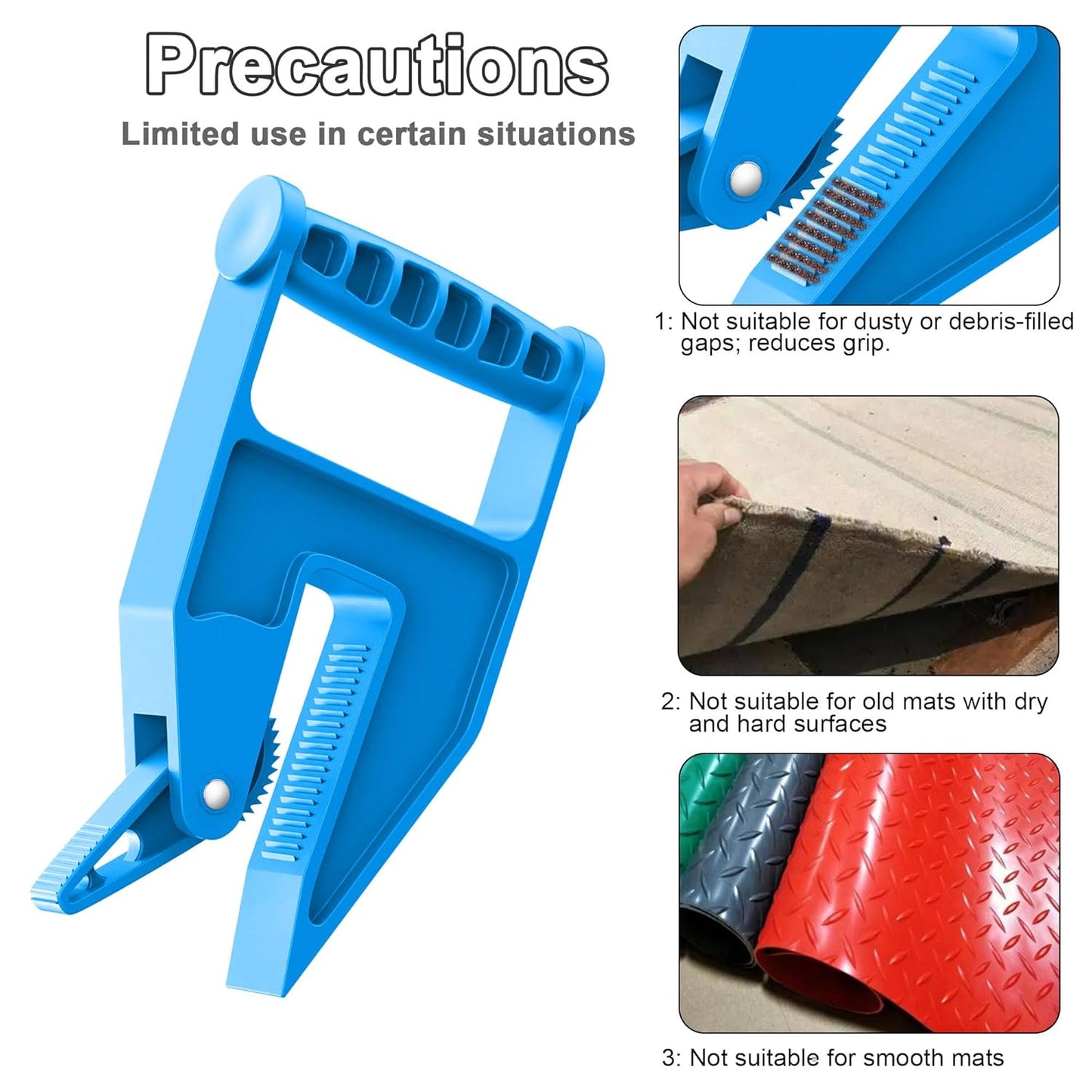 Pair of Mat Movers Tool - Mat Grippers - Heavy Duty Stall Mat Handlers for Horse Mat, Gym Mat, Trailer Mat & Rubber Mats -Ergonomic Mat Puller Perfect for Barn & Home, Durable and Save Time