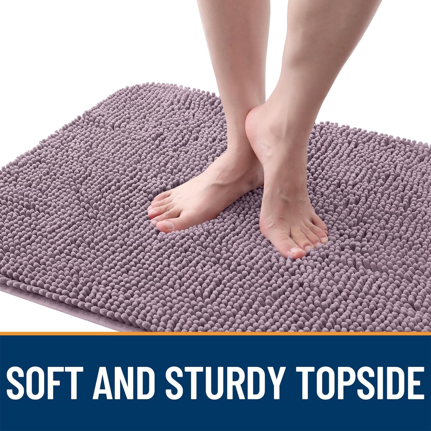 OLANLY Dog Door Mat for Muddy Paws 48x30, Absorbs Moisture and Dirt, Absorbent Non-Slip Washable Doormat, Quick Dry Chenille Mud Mat for Dogs, Entry Indoor Entryway Carpet for Inside Floor, Deep Plum