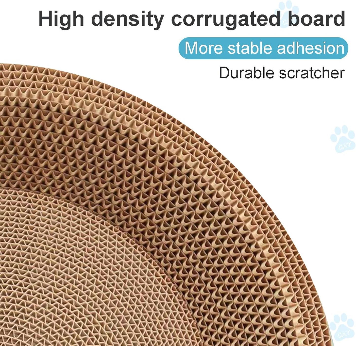 Cat Scratcher, 23.6x14.9 inches Cardboard Cat Scratchers for Indoor Cats, Large Cat Scratching Board, Oval Cat Scratch Pad Bed with Catnip