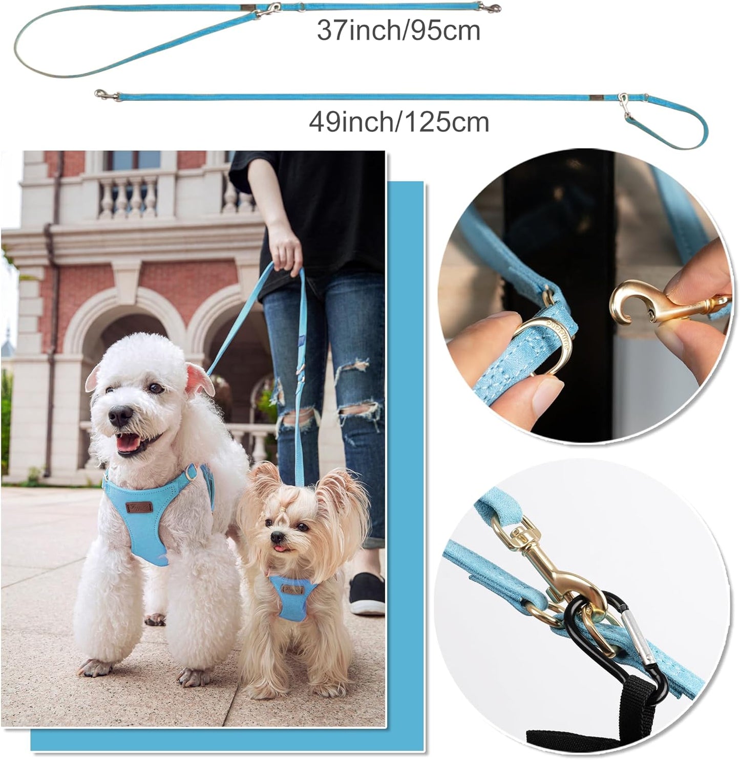 Puppytie Ultra-Light No-Pull XXS Dog Harness – Escape-Proof Adjustable Vest for Small Breeds (2.2-6lbs)