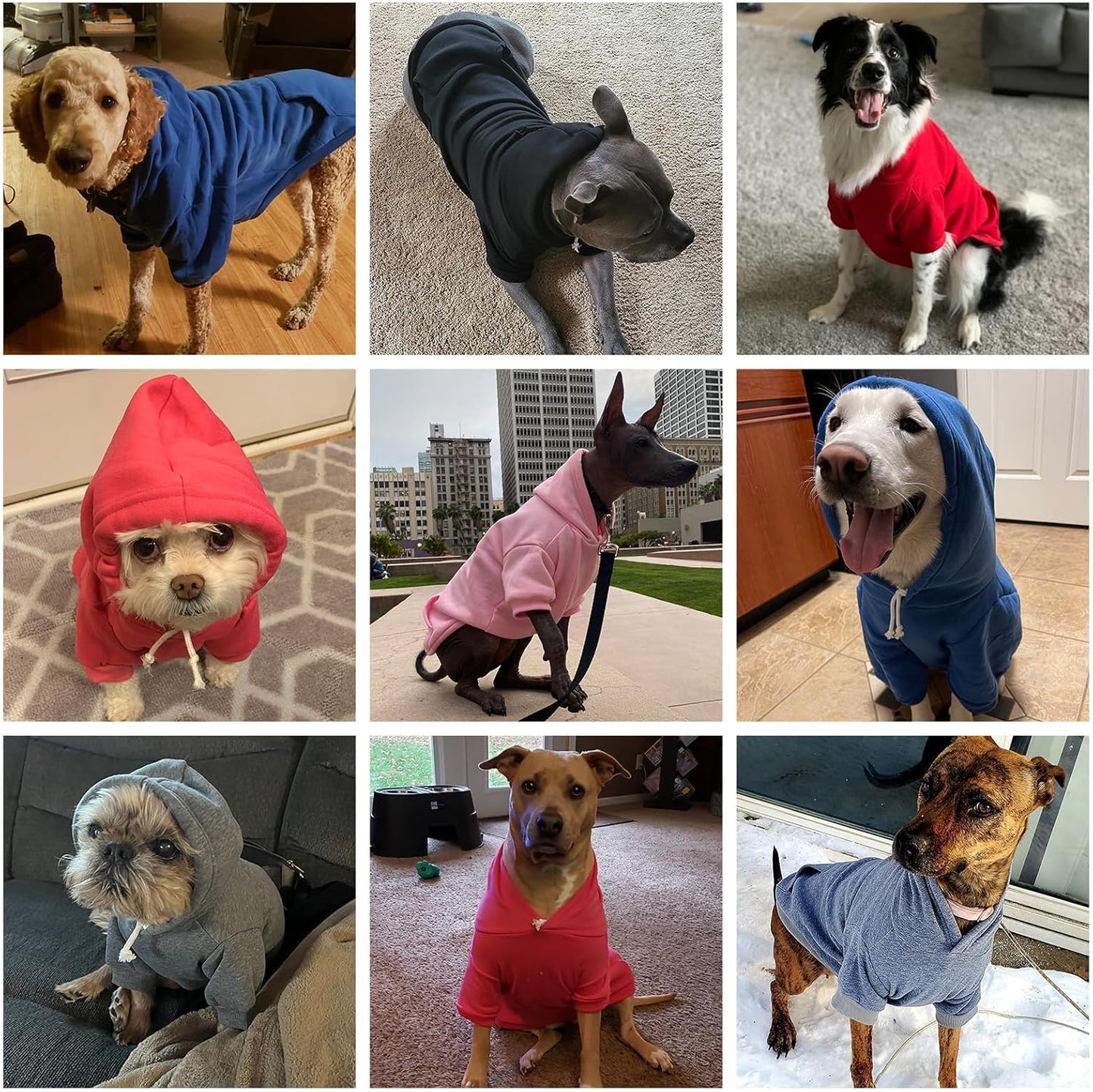 KOOLTAIL Basic Dog Hoodie - Soft and Warm Dog Hoodie Sweater with Leash Hole and Pocket, Dog Winter Coat, Cold Weather Clothes Sweatshirt for Small Medium Large Dogs Puppy Cat Boys Girls Red XL