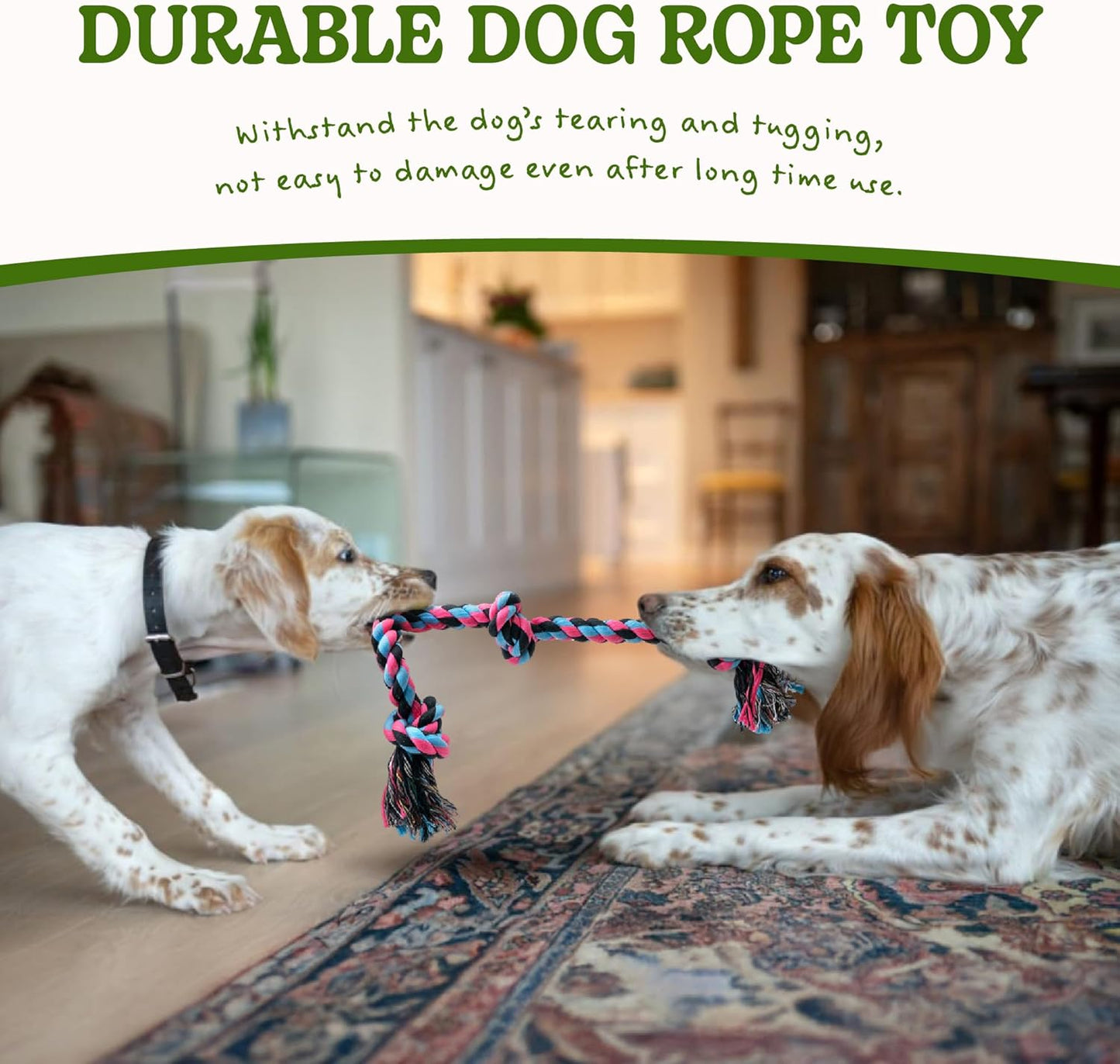 Dog Rope Toy for Large Dogs, Heavy Duty Chew Toys for Aggressive Chewers, Indestructible Durable Cotton Tug of War Rope Toys for Medium to Large Breed Teeth Cleaning