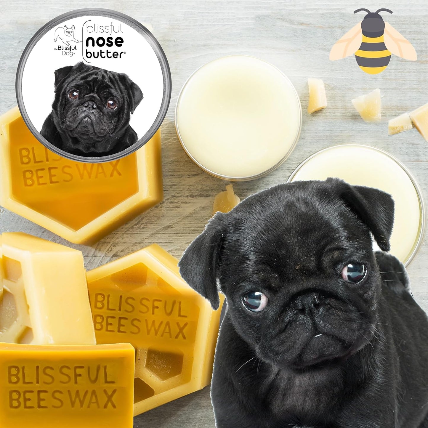 The Blissful Dog Black Pug Unscented Nose Butter, 4-Ounce