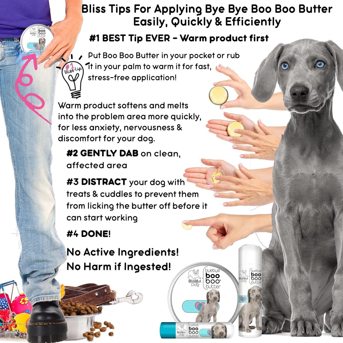 The Blissful Dog .15 oz Tube Weimaraner Booboo Butter