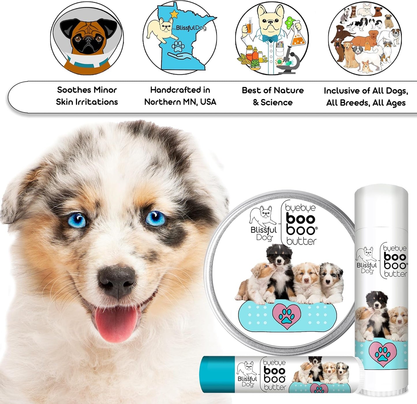 The Blissful Dog 1 oz TIN Australian Shepherd Booboo Butter