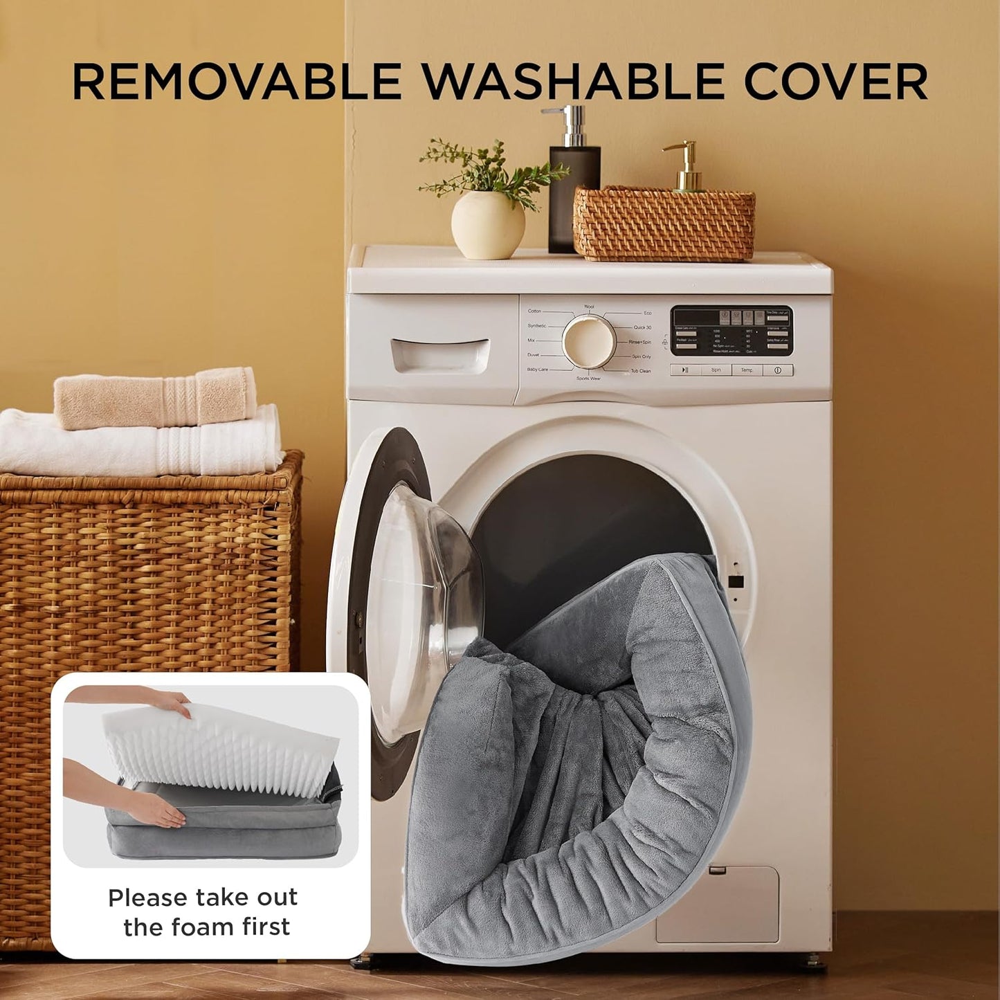 Bedsure Orthopedic Dog Beds for Extra Small Dogs- Washable Dog Cat Bed Waterproof, Comfort Pet Couch Sofa with Washable Removable Cover, Pets Bed with Nonskid Bottom, Grey, 20"