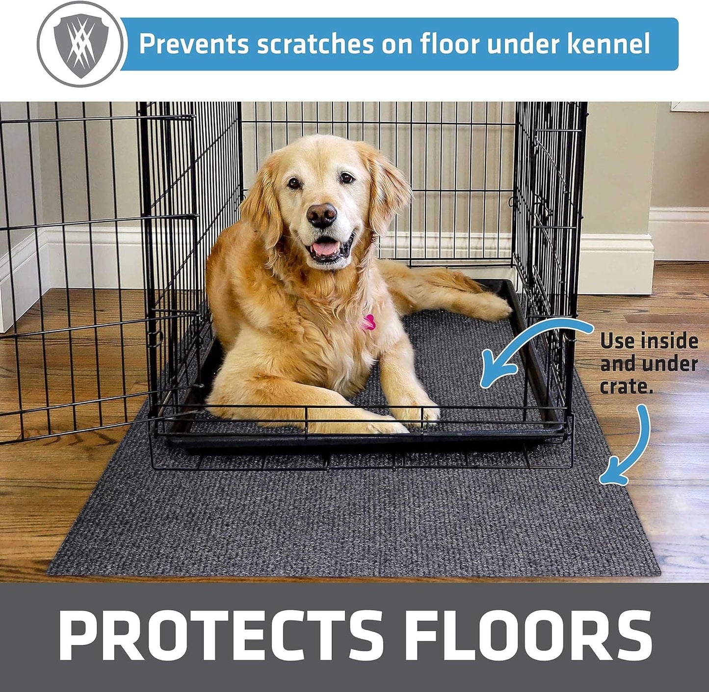 Drymate Premium Dog Crate Mat Liner, Absorbent, Waterproof, Non-Slip, Washable Puppy Pee Pad for Kennel Training - Use Under Pet Cage to Protect Floors, Cut to Fit Design (USA Made) (Dgrey)(30”x45”)