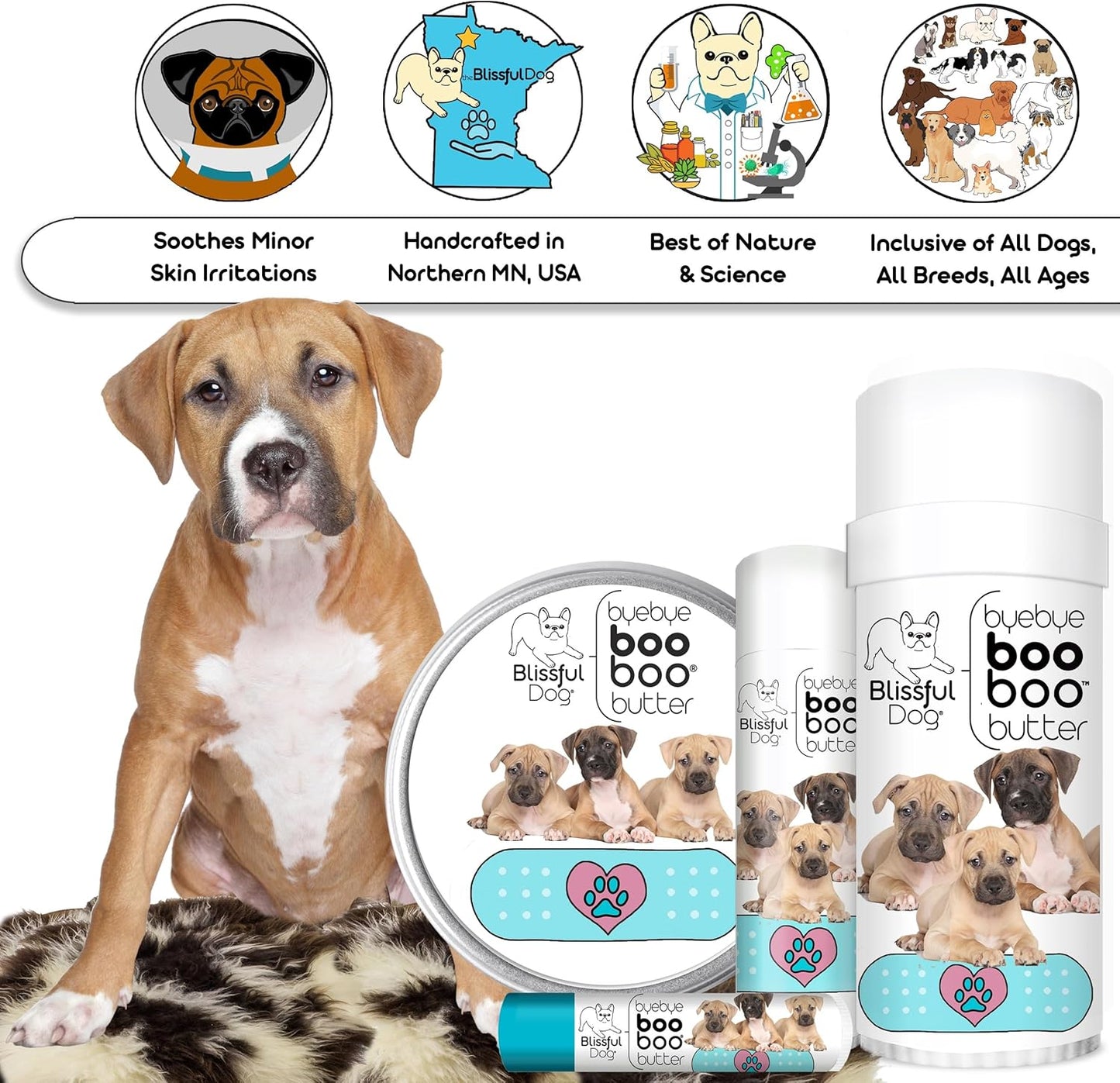 The Blissful Dog .15 oz Tube American Staffordshire Terrier Booboo Butter